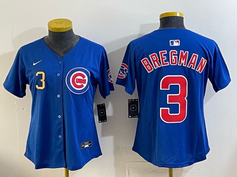 Youth 2026 Chicago Cubs #3 Bregman Blue Game Nike MLB Jersey style 003